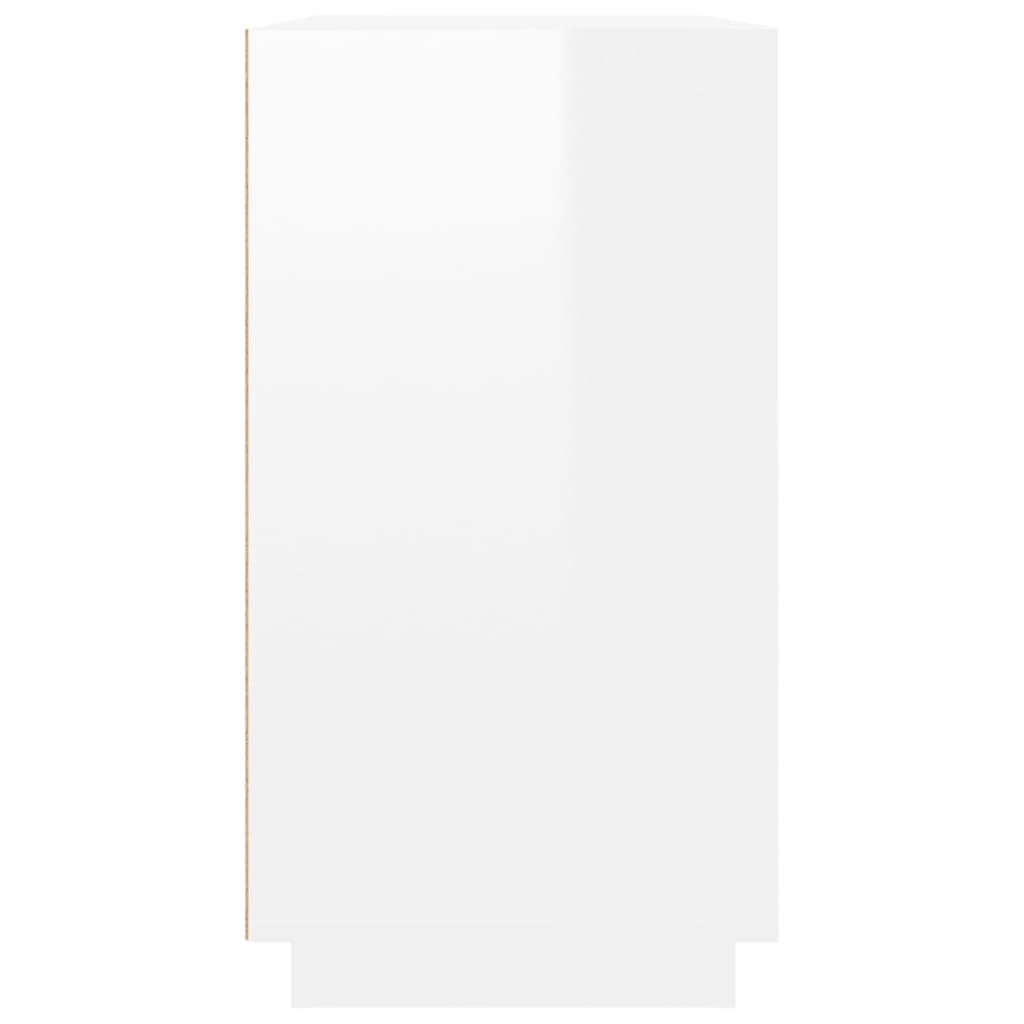 Skænk Højglans Hvid 80x34x75 cm Træmateriale
