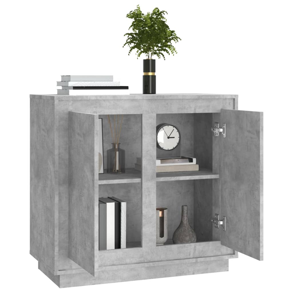 Skænk Beton Grå 80x34x75 cm Træ Materiale