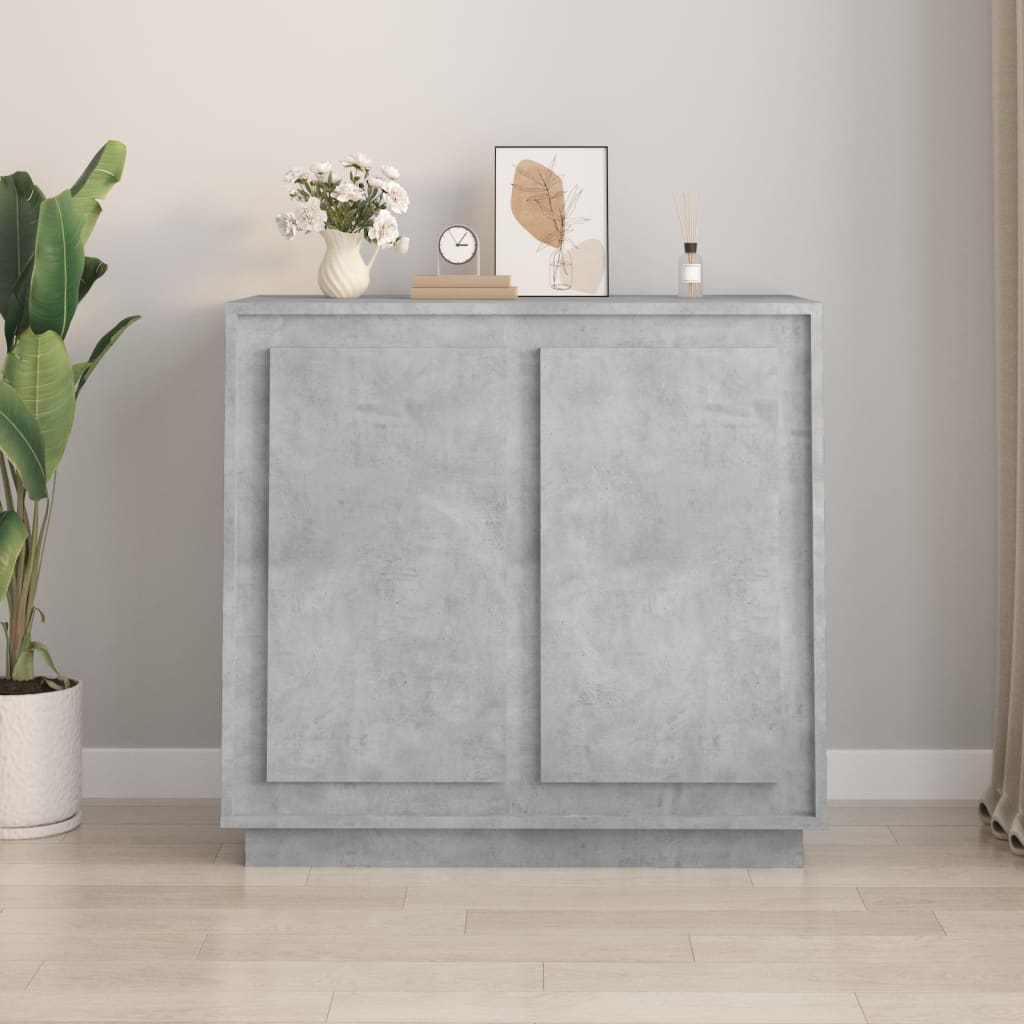 Skænk Beton Grå 80x34x75 cm Træ Materiale