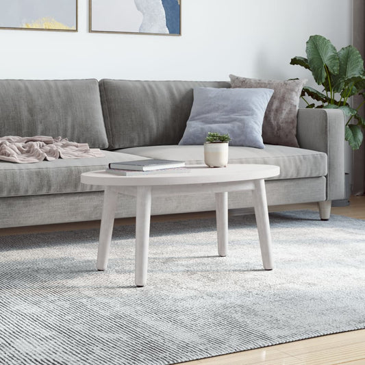 Tischplatte Weiß 70x35x2,5 cm Massivholz Kiefer Oval