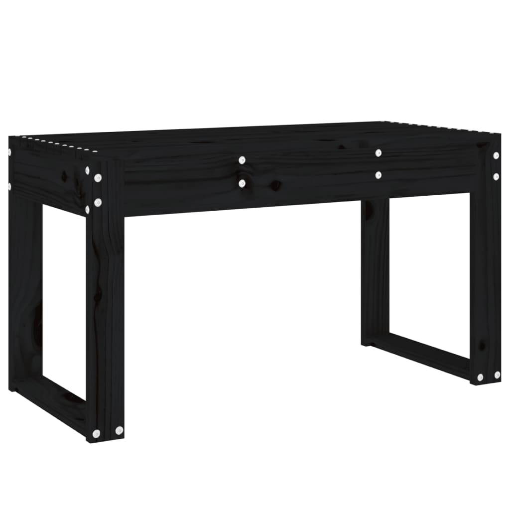 Havebænk Sort 80x38x45 cm Massiv fyrretræ