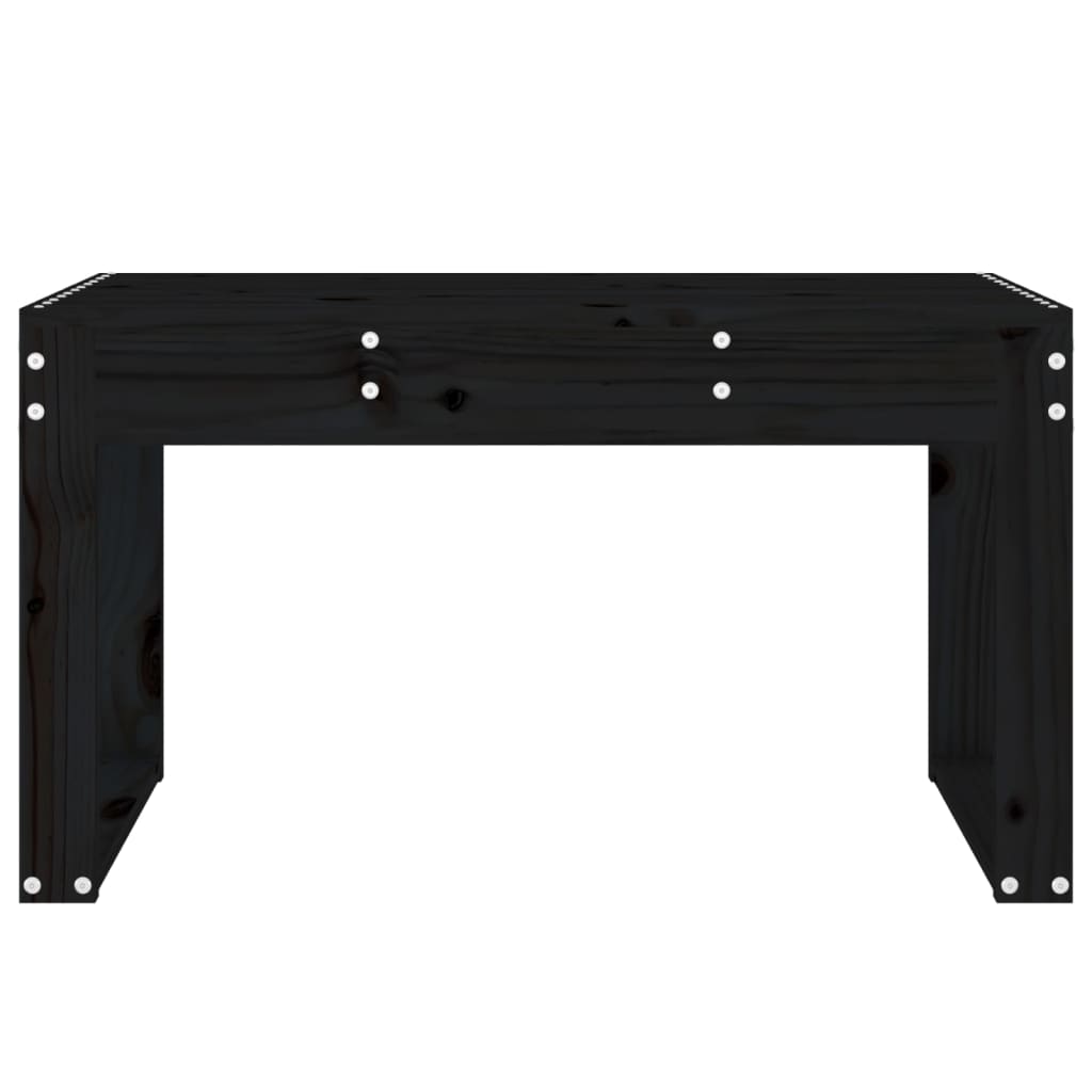 Havebænk Sort 80x38x45 cm Massiv fyrretræ