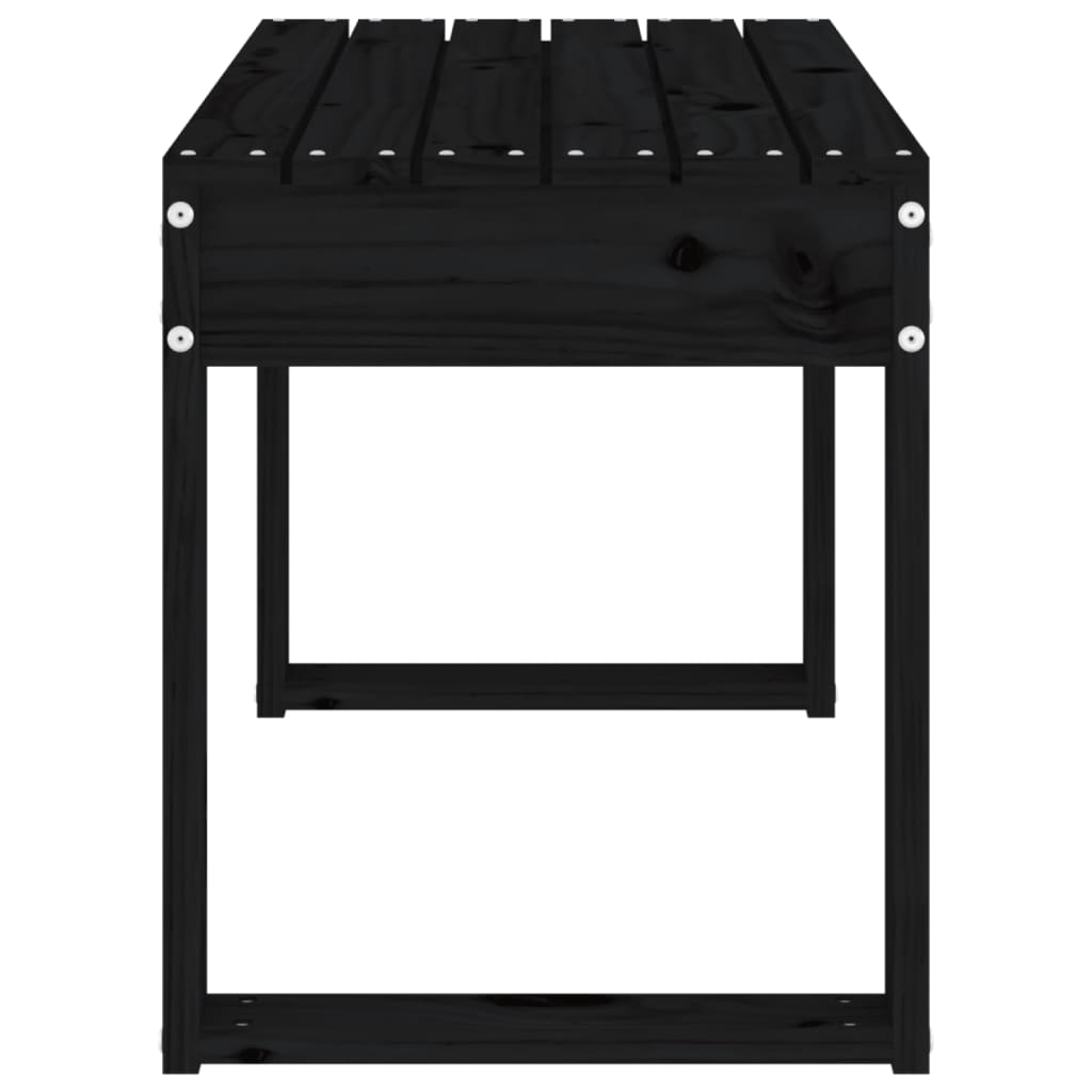 Havebænk Sort 80x38x45 cm Massiv fyrretræ