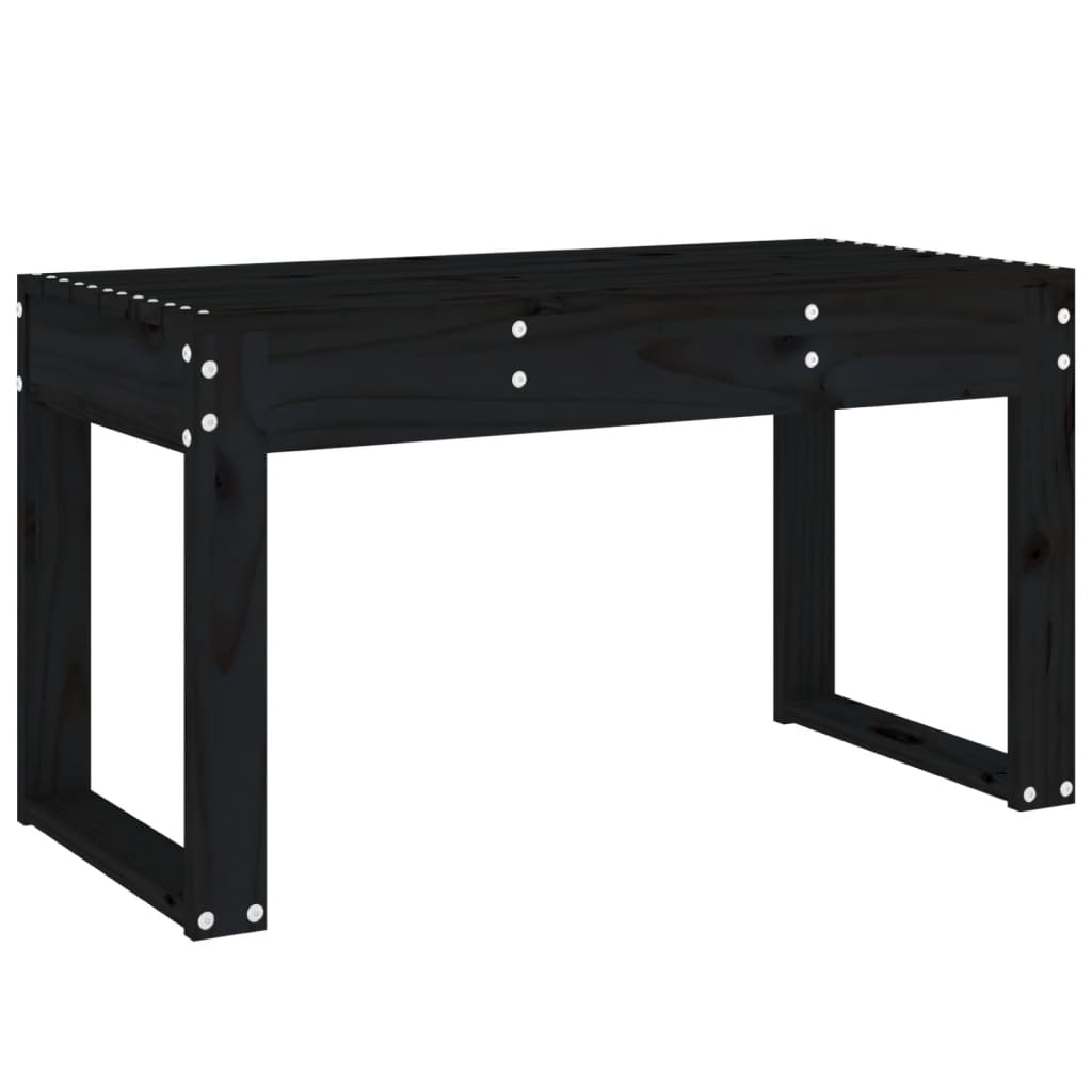 Havebænk Sort 80x38x45 cm Massiv fyrretræ