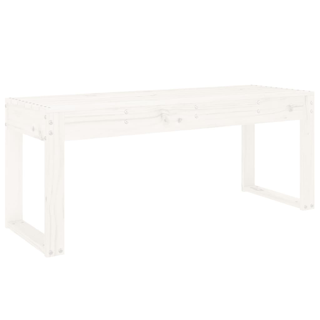 Havebænk Hvid 110x38x45 cm Massiv Fyr