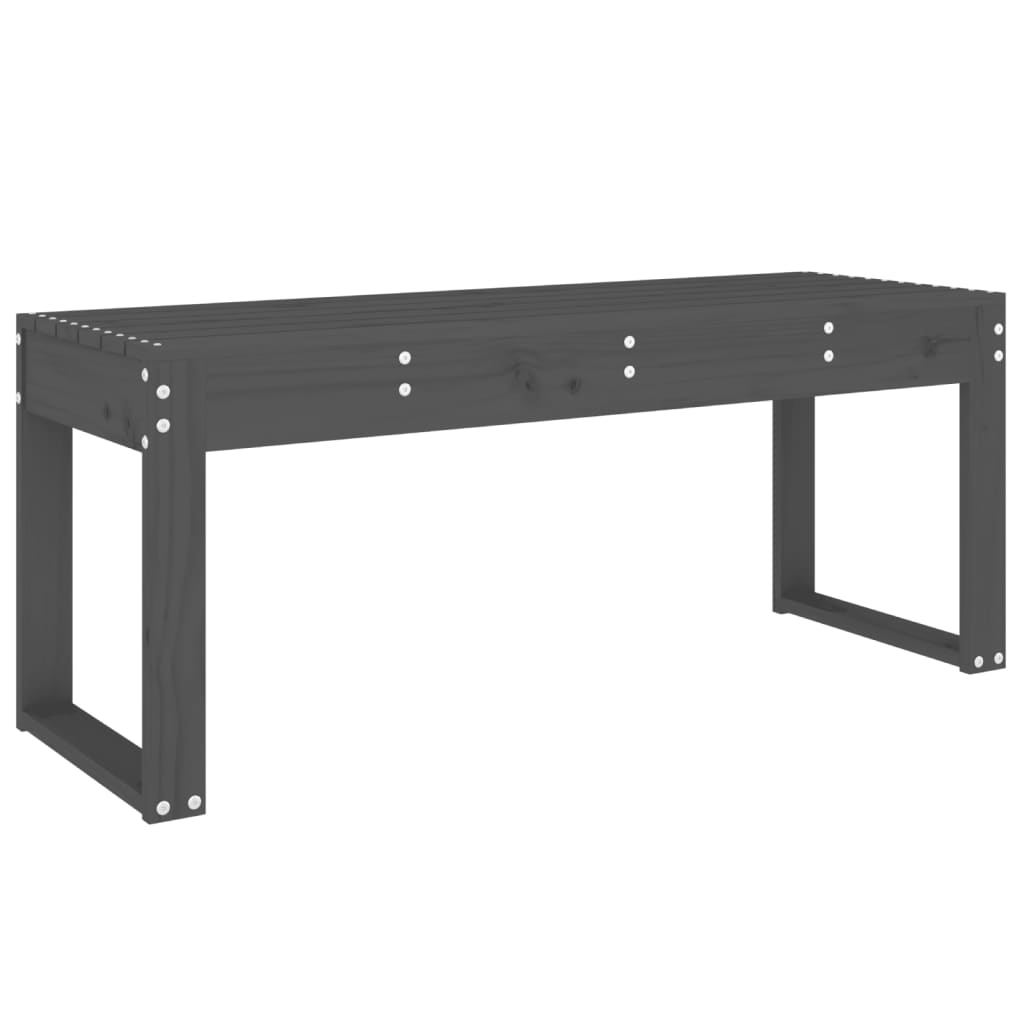 Havebænk Grå 110x38x45 cm Massiv fyrretræ