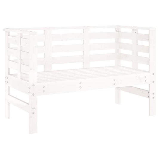 Havebænk Hvid 111,5x53x71 cm Massiv Fyr