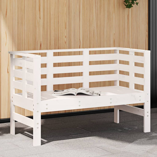 Havebænk Hvid 111,5x53x71 cm Massiv Fyr