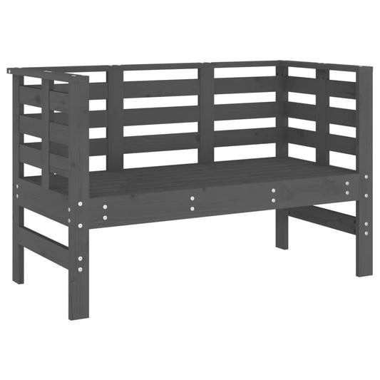 Havebænk Grå 111,5x53x71 cm Massiv Fyr