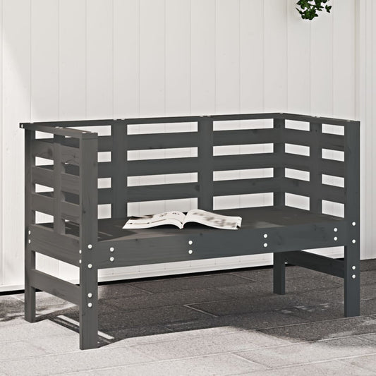 Havebænk Grå 111,5x53x71 cm Massiv Fyr
