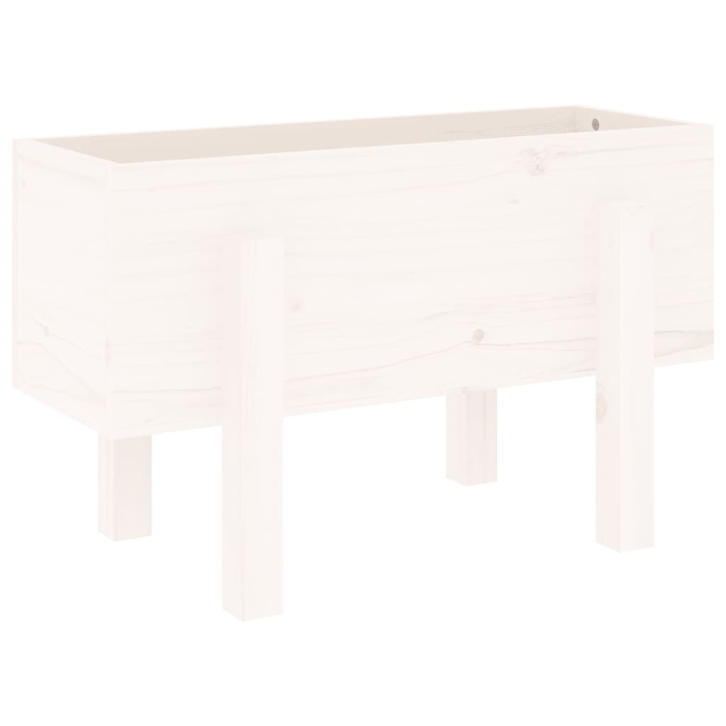 Plantepotte Hvid 62x30x38 cm Massiv Fyrretræ