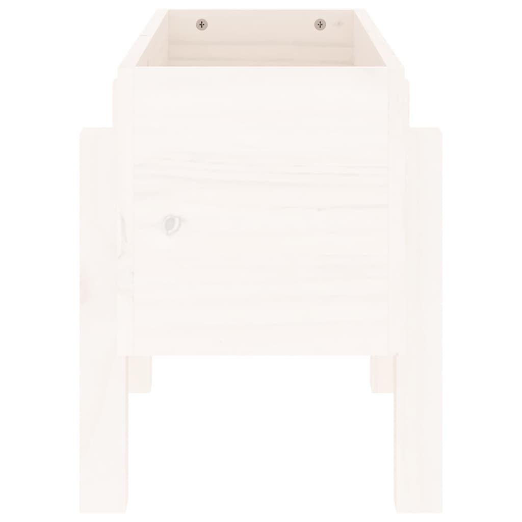 Plantepotte Hvid 62x30x38 cm Massiv Fyrretræ