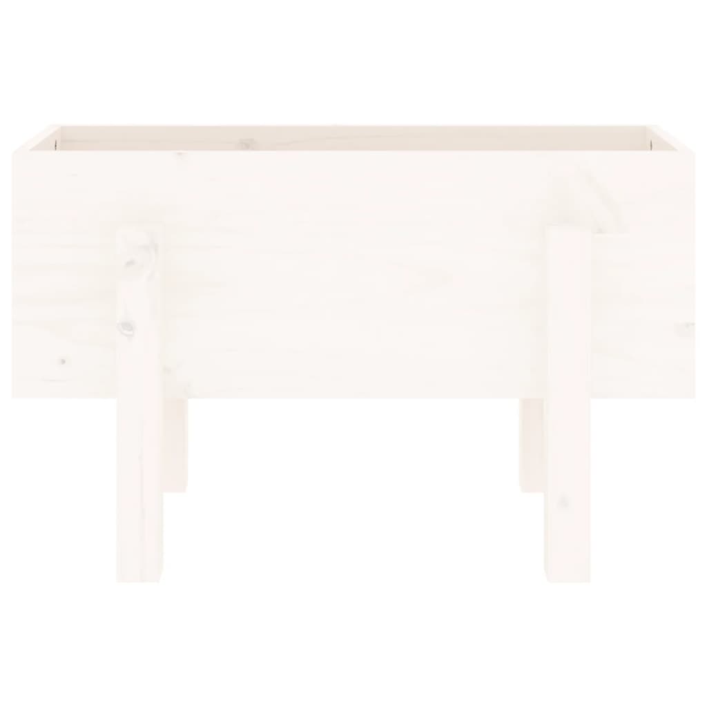 Plantepotte Hvid 62x30x38 cm Massiv Fyrretræ