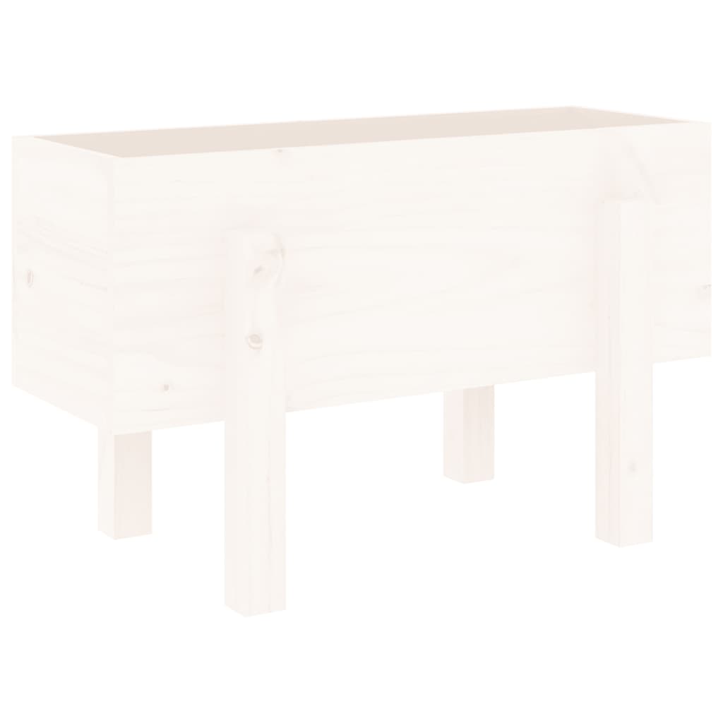 Plantepotte Hvid 62x30x38 cm Massiv Fyrretræ
