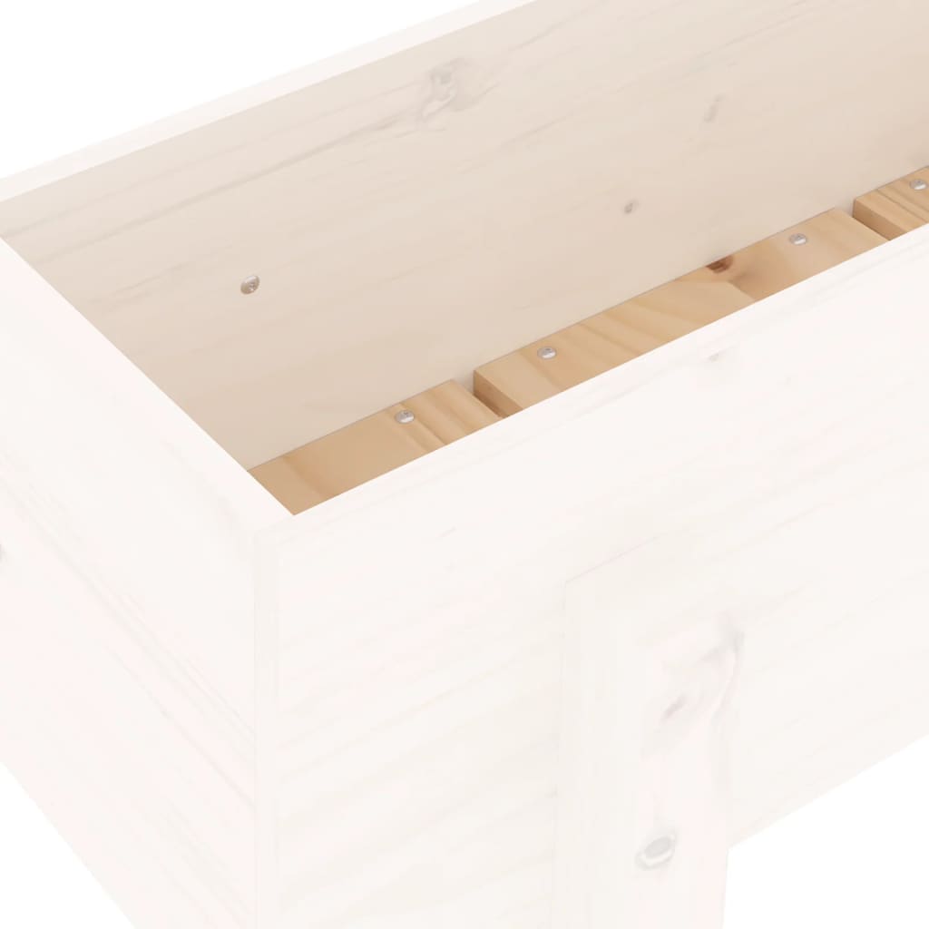 Plantepotte Hvid 62x30x38 cm Massiv Fyrretræ