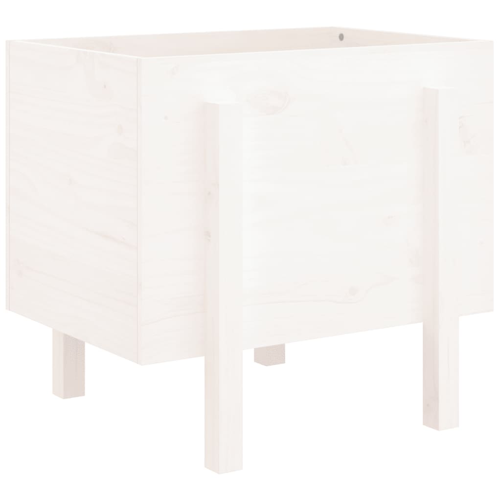 Plantepotte Hvid 62x50x57 cm Massiv Fyrretræ