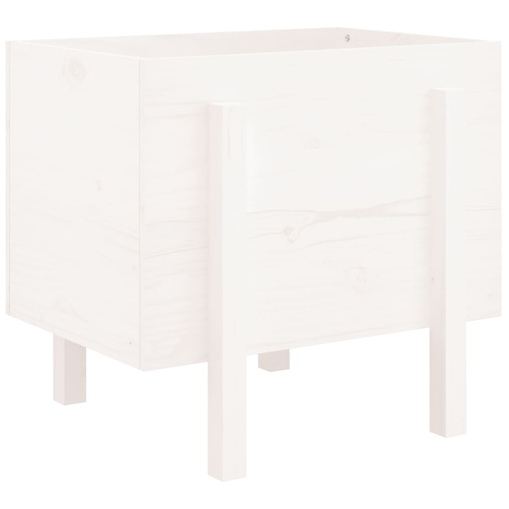 Plantepotte Hvid 62x50x57 cm Massiv Fyrretræ