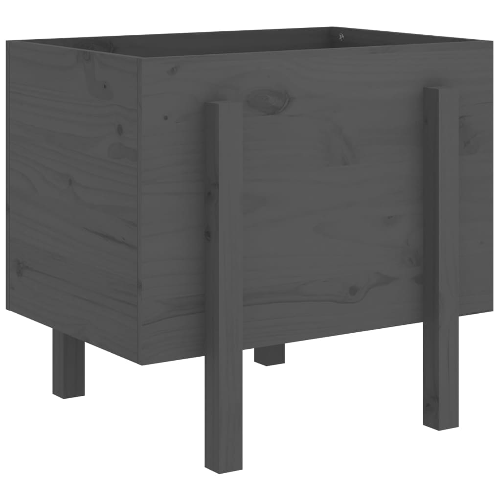Plantepotte Grå 62x50x57 cm Massiv Fyrretræ