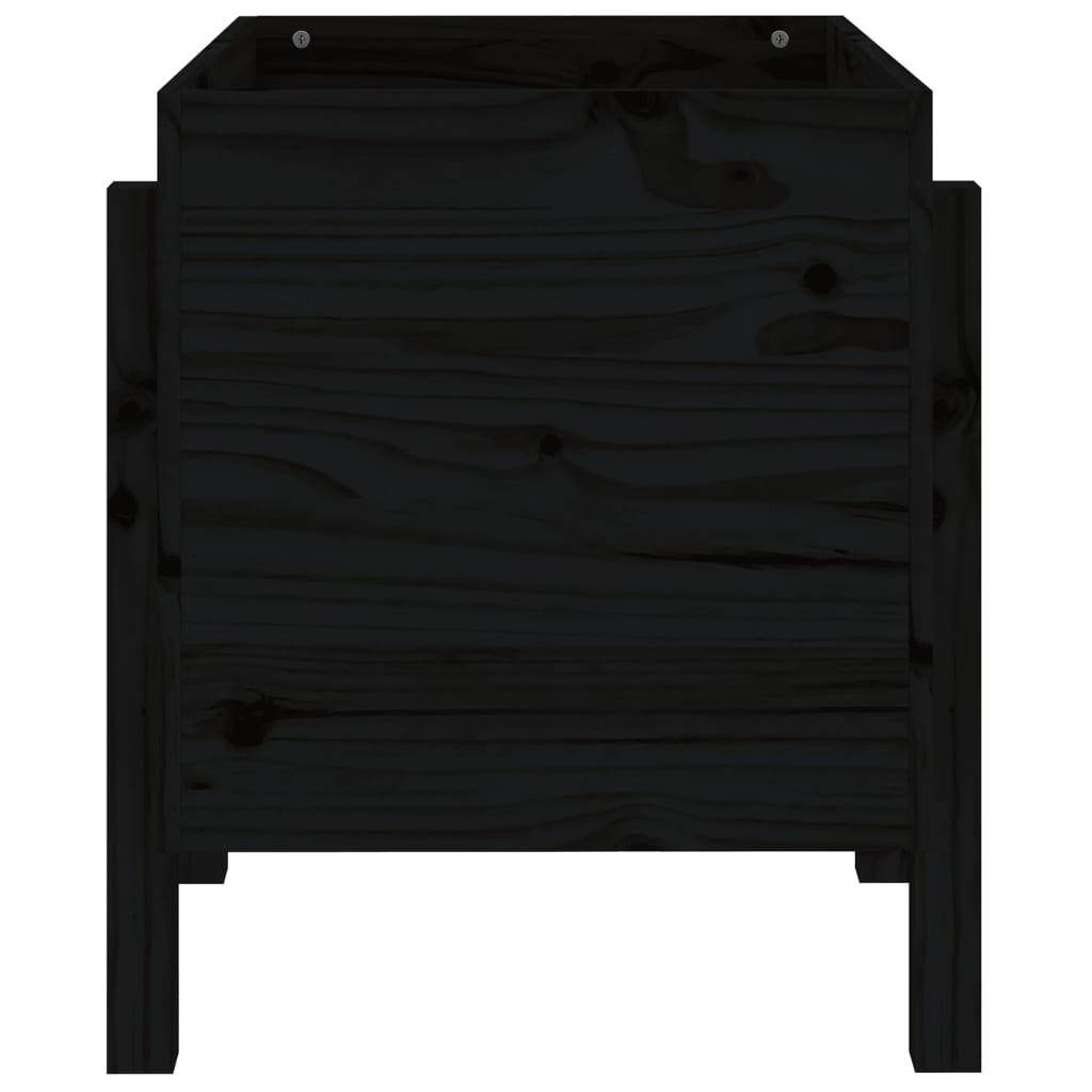 Plantekrukke Sort 62x50x57 cm Massiv Fyrretræ
