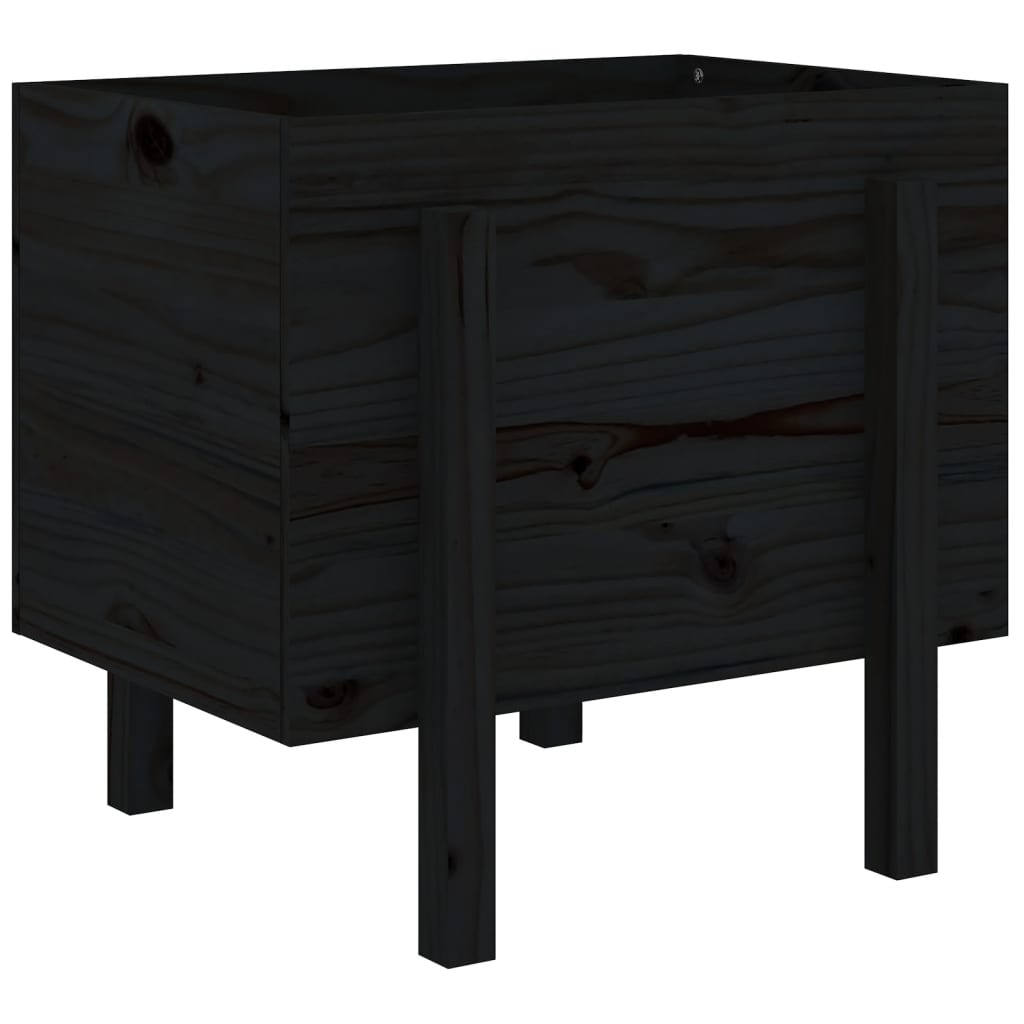 Plantekrukke Sort 62x50x57 cm Massiv Fyrretræ