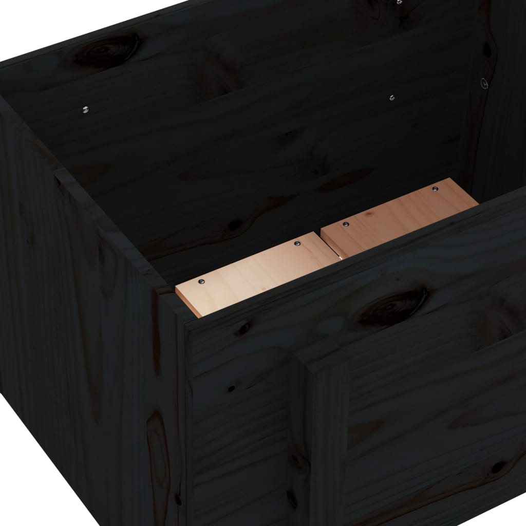 Plantekrukke Sort 62x50x57 cm Massiv Fyrretræ