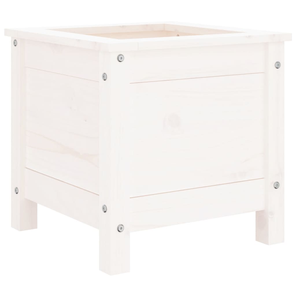 Plantepotte Hvid 40x40x39 cm Massiv Fyrretræ