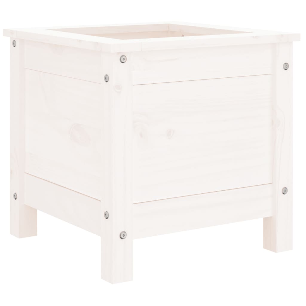 Plantepotte Hvid 40x40x39 cm Massiv Fyrretræ