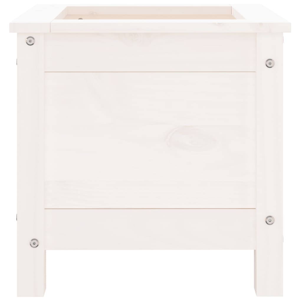Plantepotte Hvid 40x40x39 cm Massiv Fyrretræ
