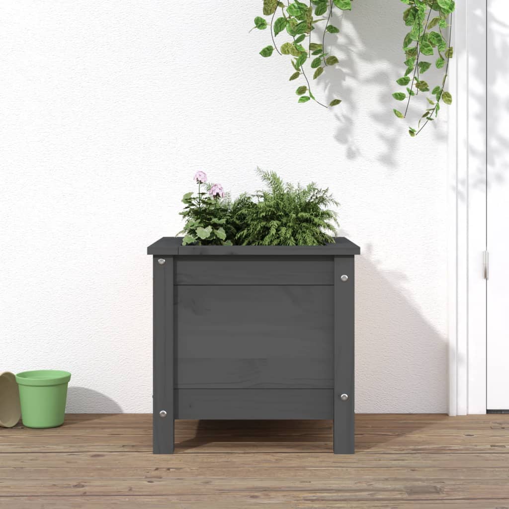 Plantepotte Grå 40x40x39 cm Massiv Fyrretræ