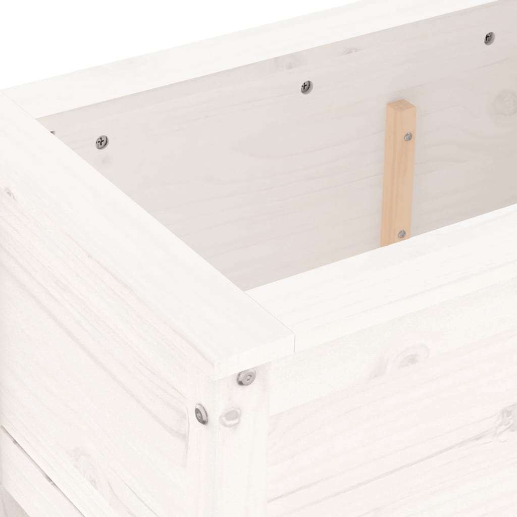 Plantepotte Hvid 82,5x40x39 cm Massiv Fyrretræ