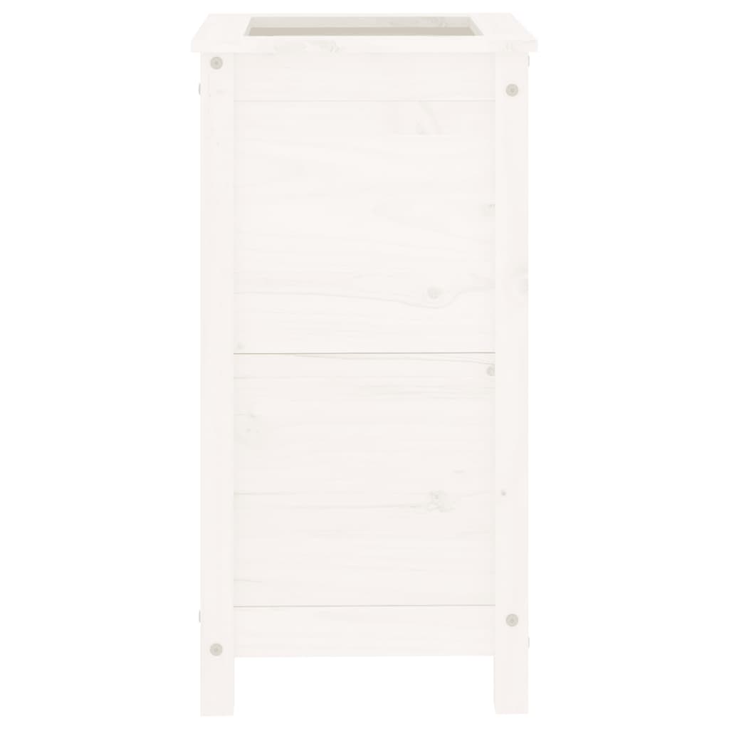 Plantepotte Hvid 40x40x78 cm Massiv fyrretræ