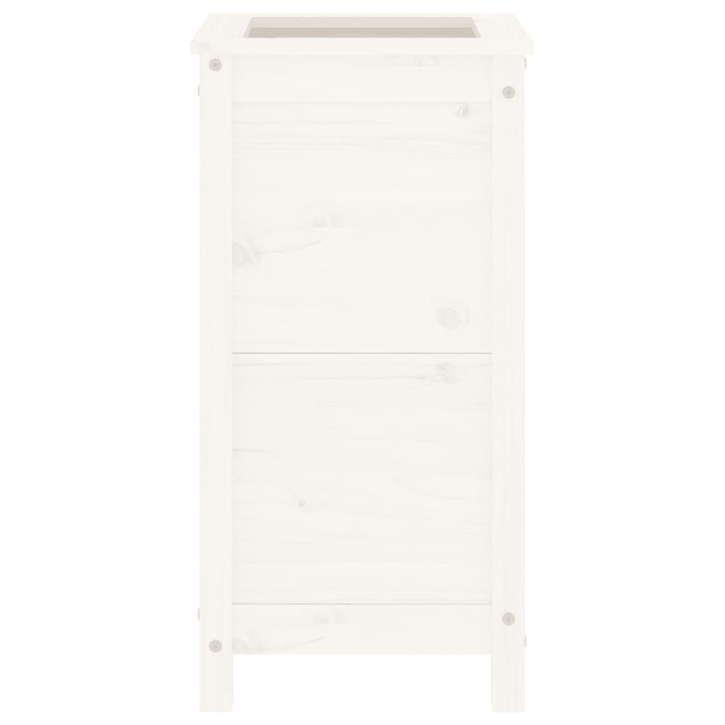 Plantepotte Hvid 40x40x78 cm Massiv fyrretræ