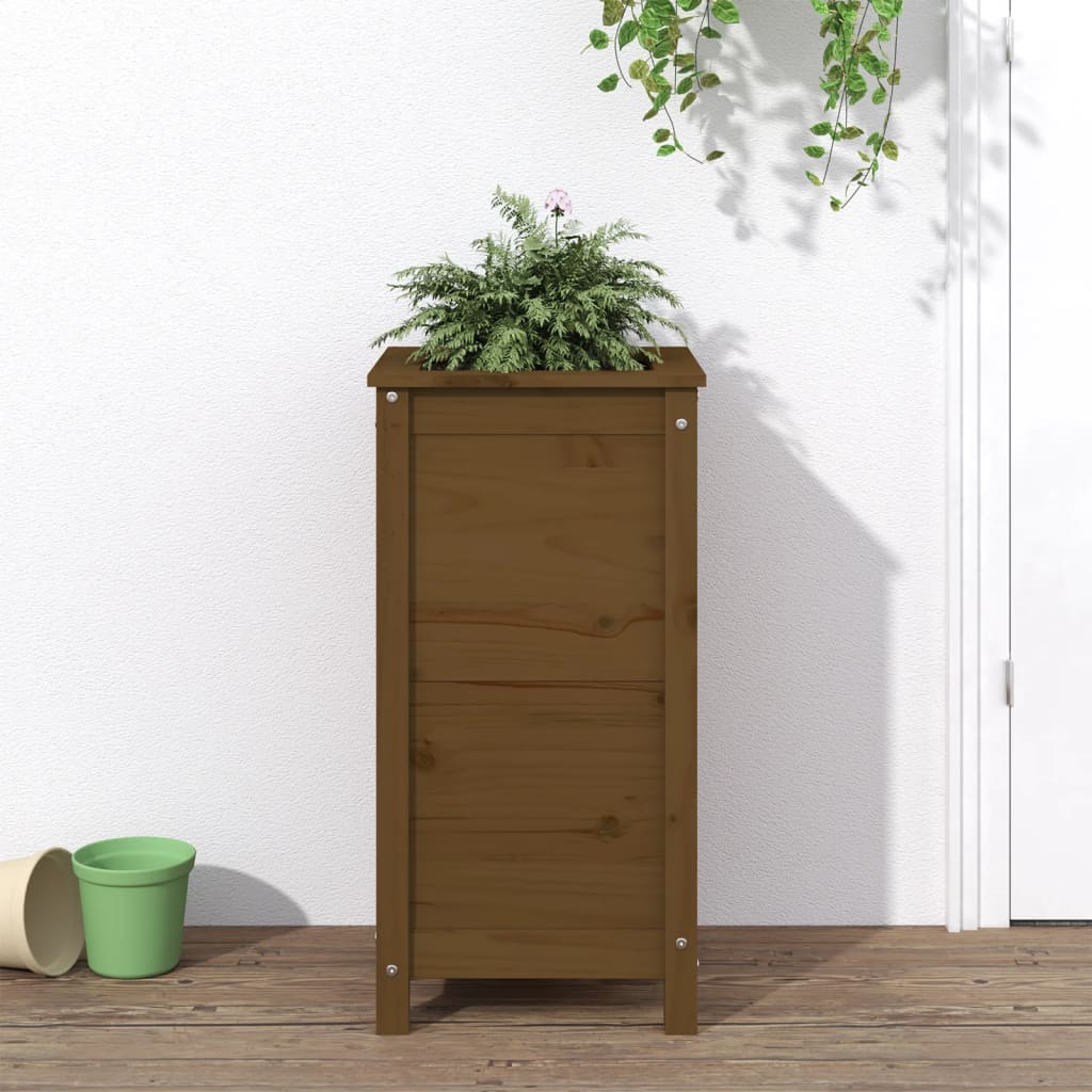 Plantekrukke honningbrun 40x40x78 cm massivt fyrretræ