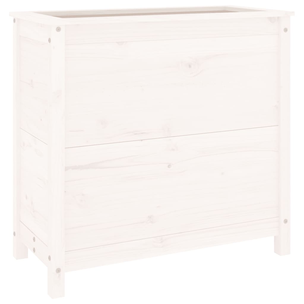 Plantepotte Hvid 82,5x40x78 cm Massiv Fyrretræ
