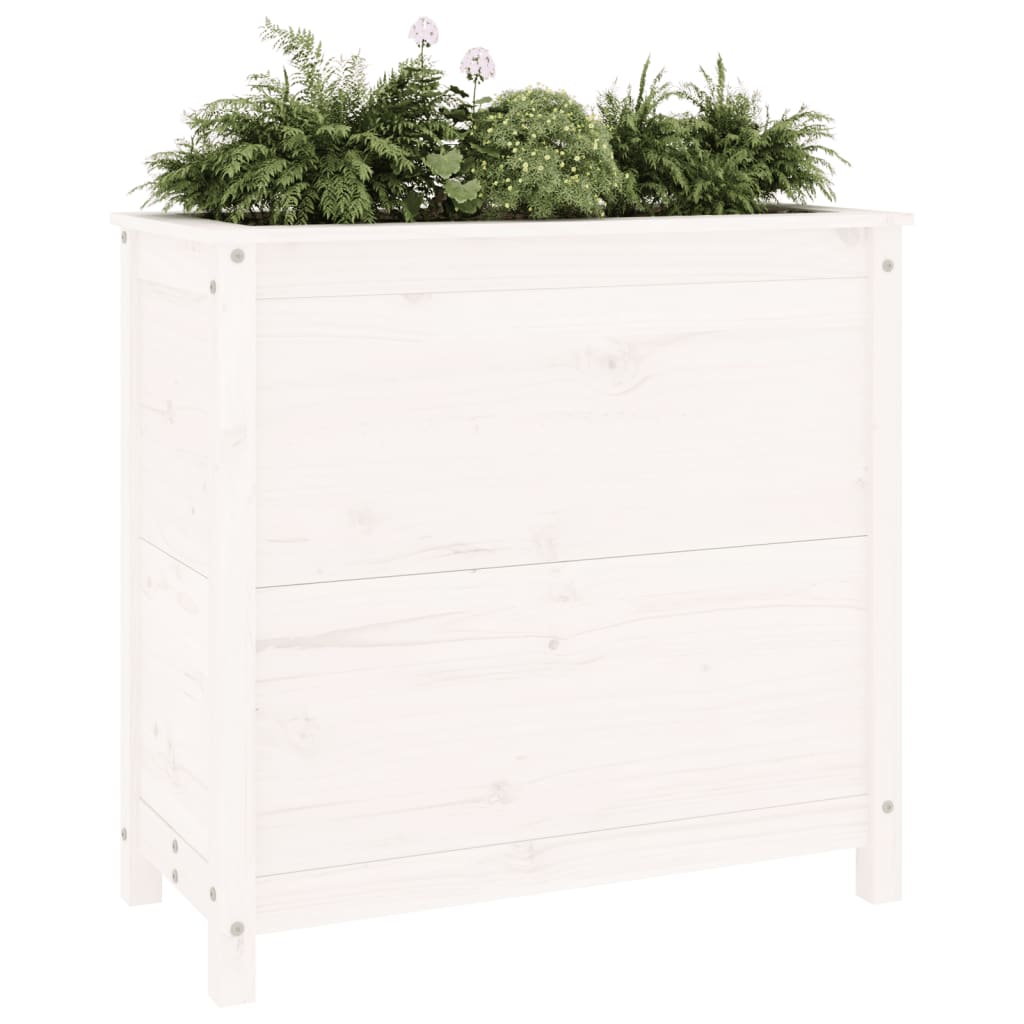 Plantepotte Hvid 82,5x40x78 cm Massiv Fyrretræ