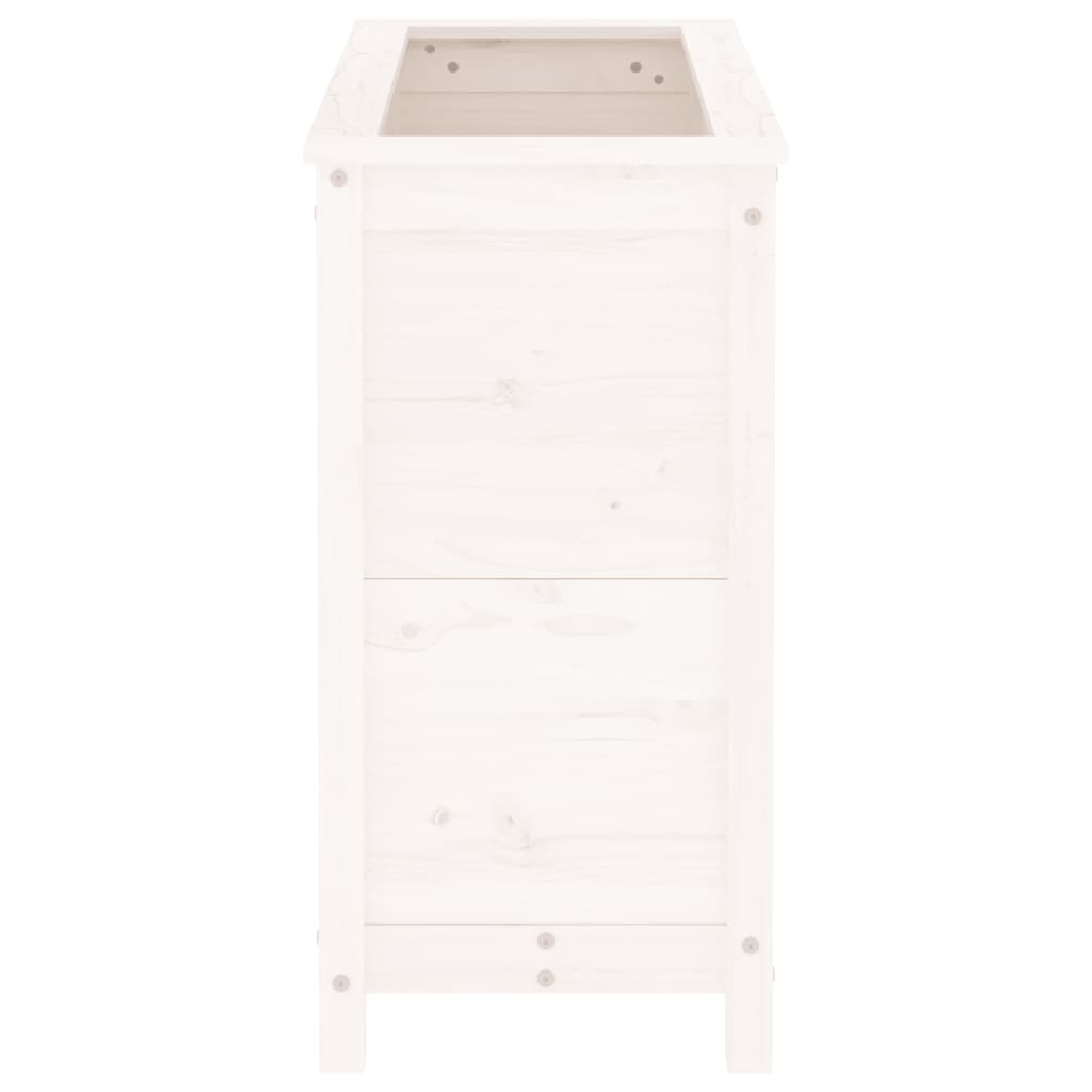 Plantepotte Hvid 82,5x40x78 cm Massiv Fyrretræ