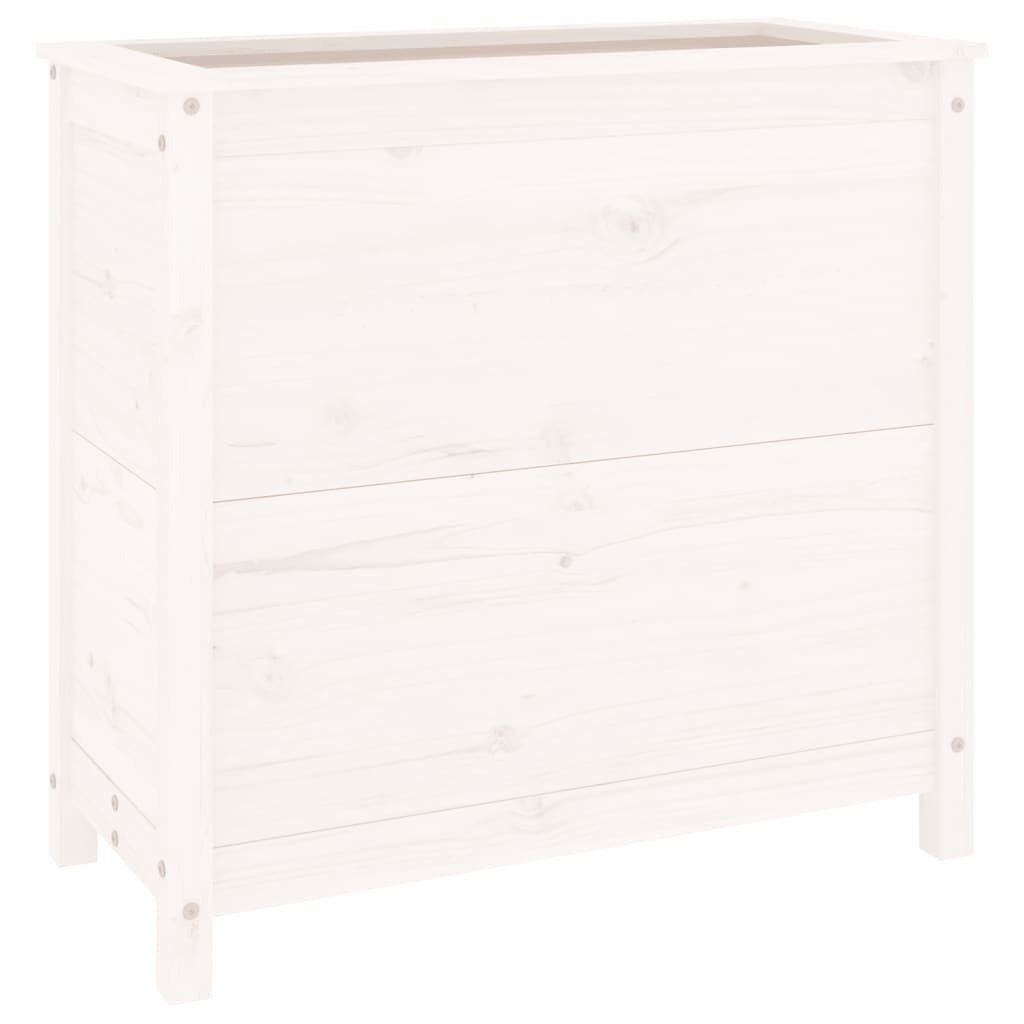 Plantepotte Hvid 82,5x40x78 cm Massiv Fyrretræ