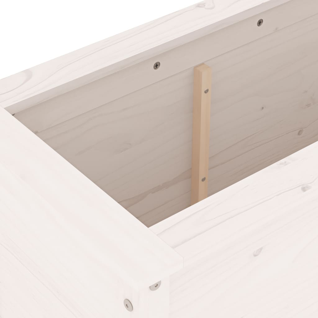 Plantepotte Hvid 82,5x40x78 cm Massiv Fyrretræ