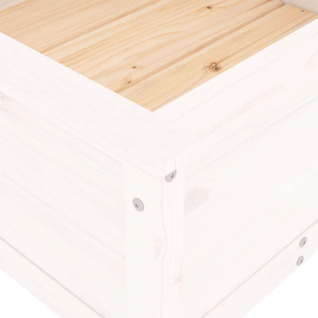 Plantepotte Hvid 82,5x82,5x39 cm Massiv fyrretræ