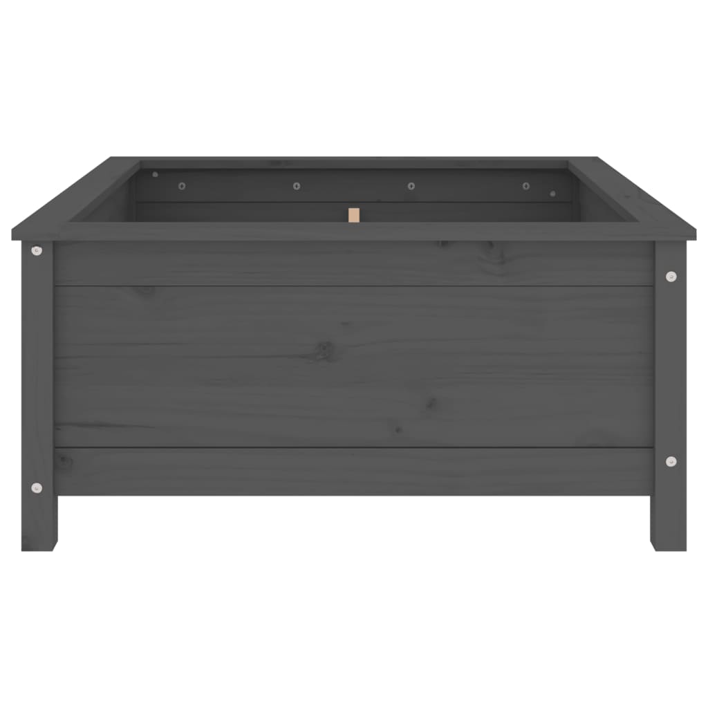 Plantepotte Grå 82,5x82,5x39 cm Massiv fyrretræ