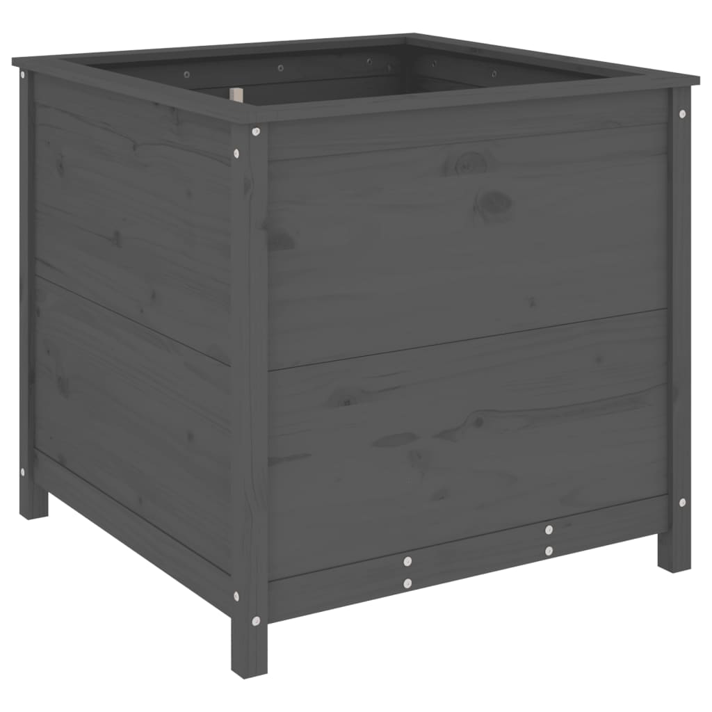 Plantepotte Grå 82,5x82,5x78 cm Massiv fyrretræ