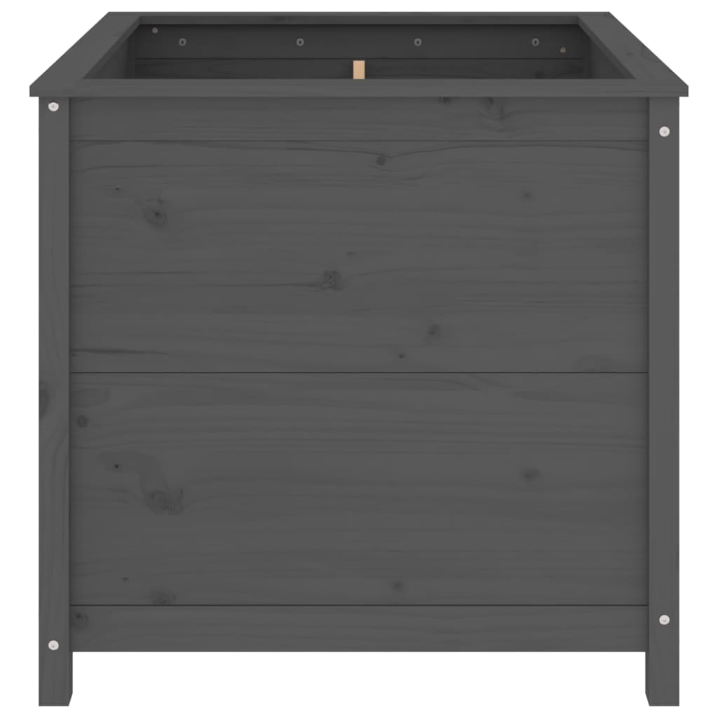 Plantepotte Grå 82,5x82,5x78 cm Massiv fyrretræ
