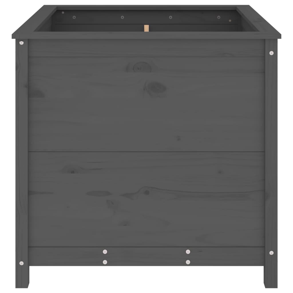 Plantepotte Grå 82,5x82,5x78 cm Massiv fyrretræ