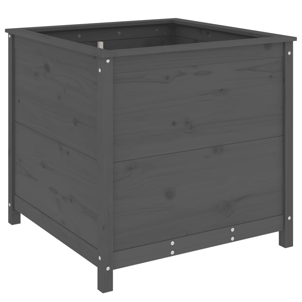 Plantepotte Grå 82,5x82,5x78 cm Massiv fyrretræ
