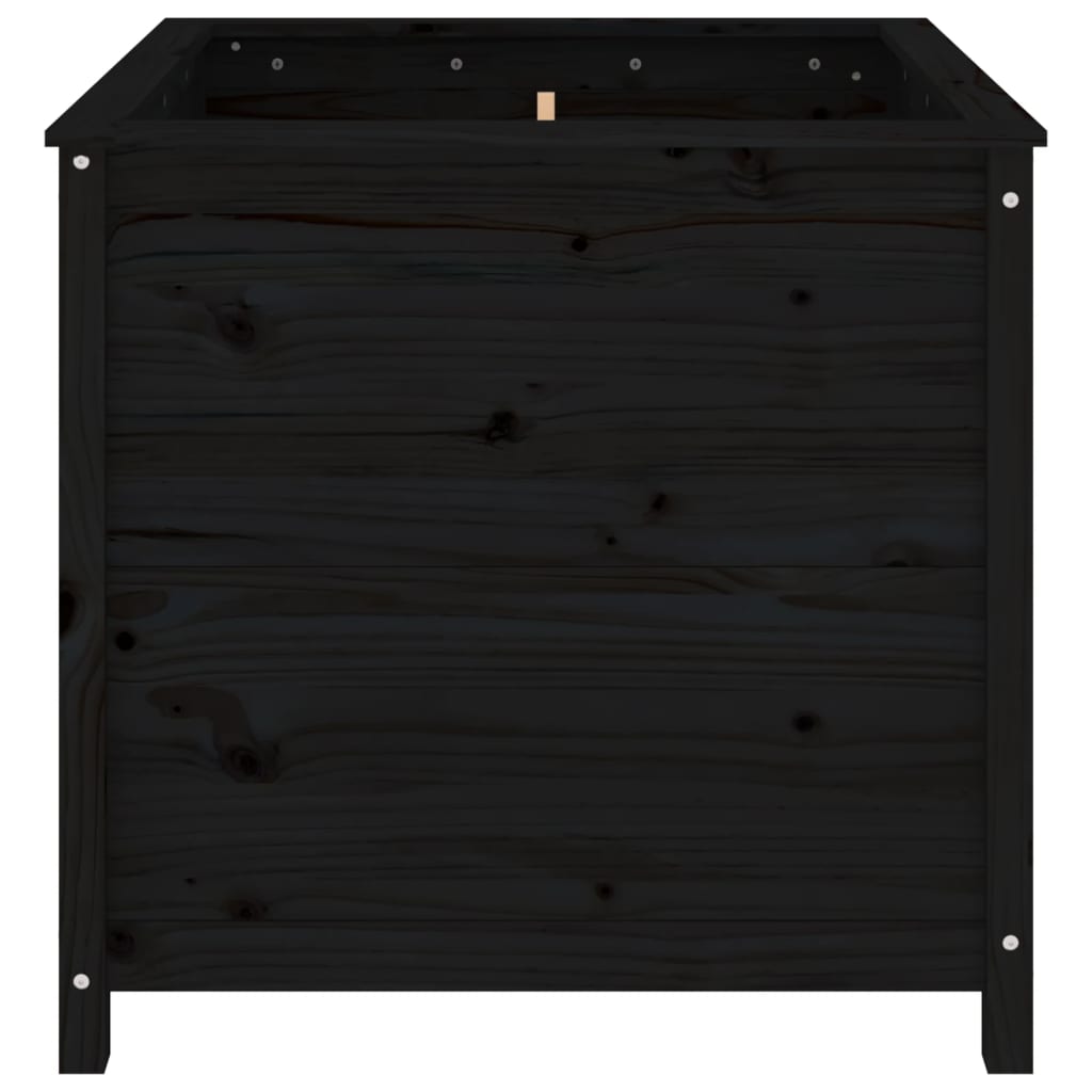 Plantekrukke Sort 82,5x82,5x78 cm Massiv fyrretræ