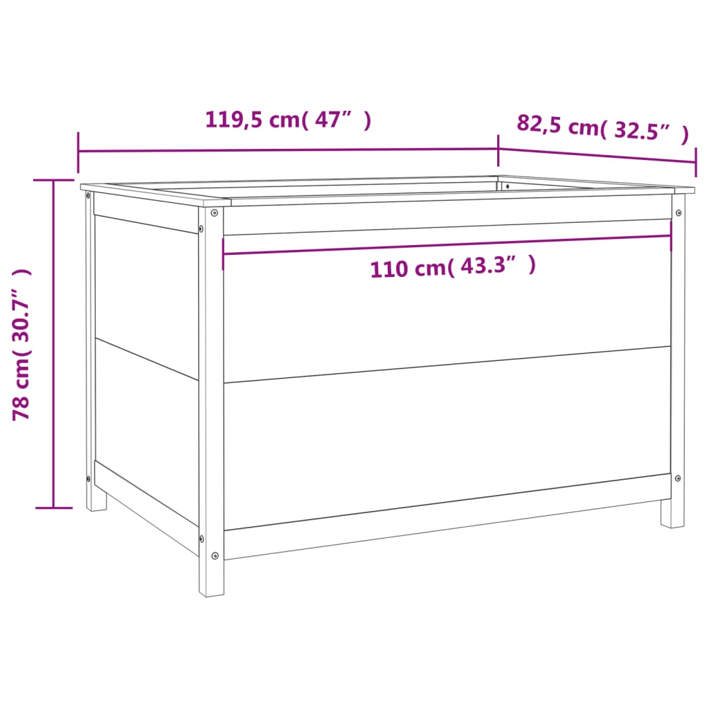 Højseng Hvid 119,5x82,5x78 cm Massiv Fyrretræ