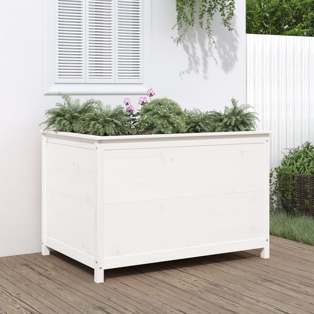 Højseng Hvid 119,5x82,5x78 cm Massiv Fyrretræ