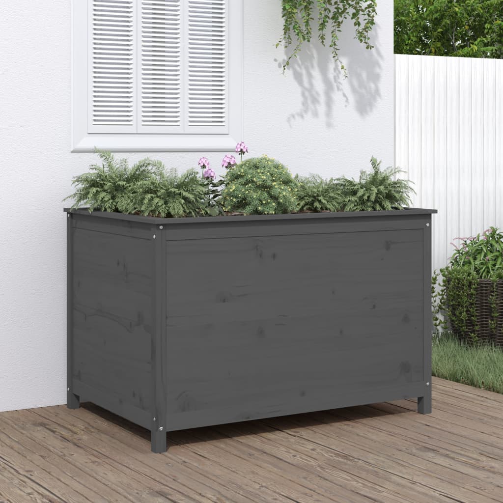 Højseng Grå 119,5x82,5x78 cm Massiv Fyrretræ