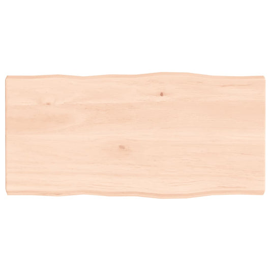 Tischplatte 80x40x(2-4) cm Massivholz Unbehandelt Baumkante