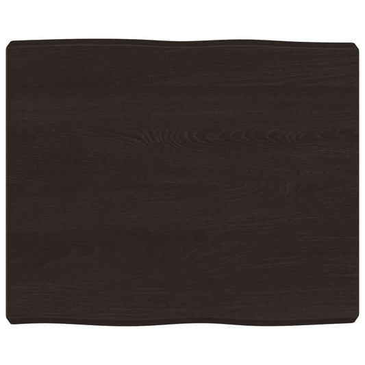 Tischplatte 60x50x(2-6) cm Massivholz Behandelt Baumkante